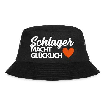 Schlager macht glücklich deutscher Schlager Spruch - Bucket Hat - Schwarz - Vorne - Lela (165cm)