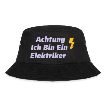 Lustige Elektriker Elektrizität Outfit - Bucket Hat - Schwarz - Vorne - Lela (165cm)