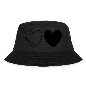 Black and White Herzen - Bucket Hat - Schwarz - Vorne - Lela (165cm)