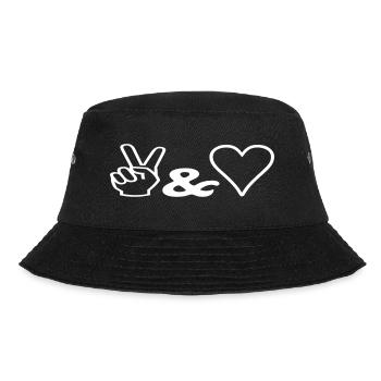 Peace & Love - Bucket Hat - black - Front - Lela (165cm)