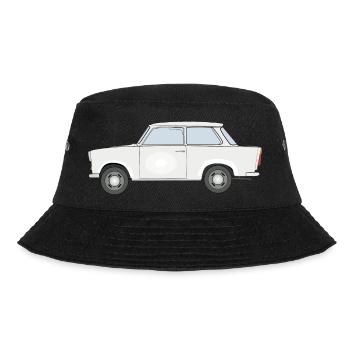Trabi, Transnt aus der DDR - Bucket Hat - Schwarz - Vorne - Lela (165cm)