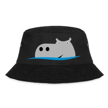 Nilpferd - Bucket Hat - Schwarz - Vorne - Lela (165cm)