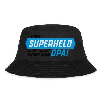 Superheld ohne Umhang Opa - Bucket Hat - Schwarz - Vorne - Lela (165cm)
