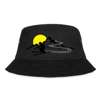 Winter - Skifahrer Berge - Bucket Hat - Schwarz - Vorne - Lela (165cm)
