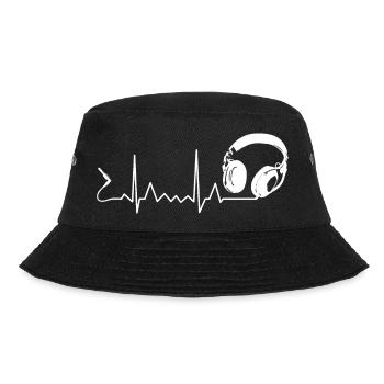 Headphones Heartbeat Pulse Beat ECG Music - Bucket Hat - black - Front - Lela (165cm)