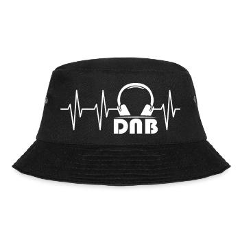 DNB Drum Bass ECG Pulse Heartbeat Earphone Logo - Bucket Hat - black - Front - Lela (165cm)