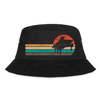 Klavier Retro Piano Vintage - Bucket Hat - Schwarz - Vorne - Lela (165cm)