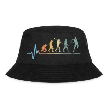 Tennis Evolution Herzschlag Vintage Retro Tennissp - Bucket Hat - Schwarz - Vorne - Lela (165cm)