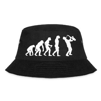 Evolution Saxophon Sax Herren Jungen Saxophonist - Bucket Hat - Schwarz - Vorne - Lela (165cm)