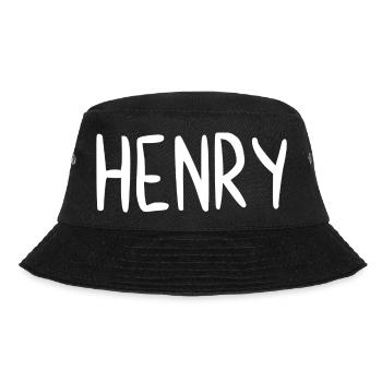 Henry Custom Name Font Text Birthday - Bucket Hat - black - Front - Lela (165cm)