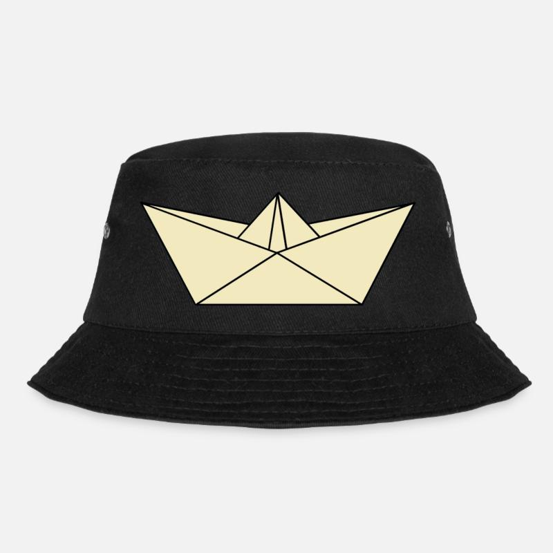Papierschiffchen - Bucket Hat - Schwarz