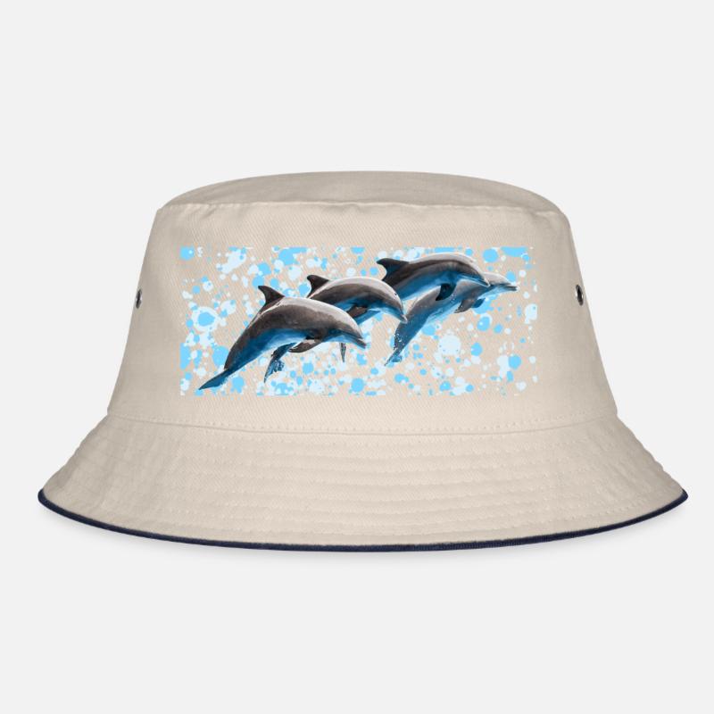 Delphin Gruppe springend, Natürlich, Wassertropfen Bucket Hat