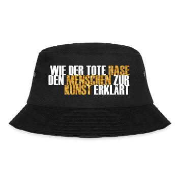 Wie der tote Hase den Menschen zur Kunst erklärt - Bucket Hat - Schwarz - Vorne - Lela (165cm)