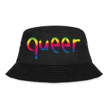 queer rainbow - Bucket Hat - Schwarz - Vorne - Lela (165cm)