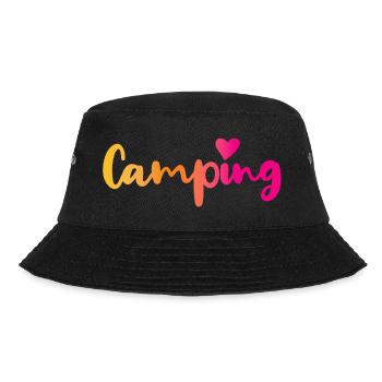Camping Verlauf Herz pink Quote Fan Camper Outdoor - Bucket Hat - Schwarz - Vorne - Lela (165cm)