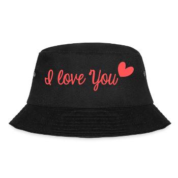 ICH LIEBE DICH. MEIN LIEBLING. ES LEBE DIE MARYS. JUNGGESELLINNENABSCHIED - Bucket Hat - Schwarz - Vorne - Lela (165cm)