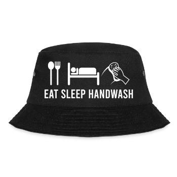 Eat sleep handwash Auto - Bucket Hat - Schwarz - Vorne - Lela (165cm)