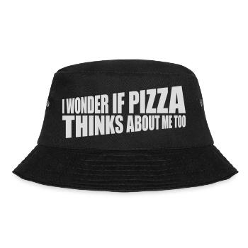 pizza thinks about me - Bucket Hat - Schwarz - Vorne - Lela (165cm)