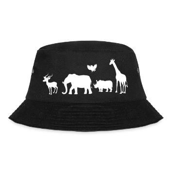 Safari Zoo Animals Wildlife - Bucket Hat - black - Front - Lela (165cm)