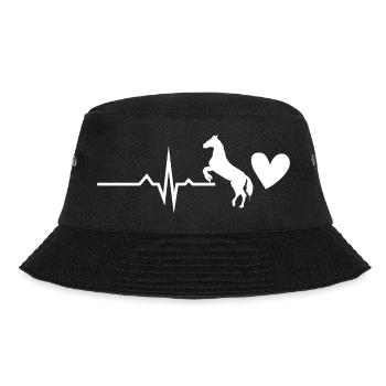 Ich liebe mein Pferd Reitsport Pferdeliebe - Bucket Hat - Schwarz - Vorne - Lela (165cm)