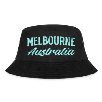 Melbourne Australien Vintage Travel - Bucket Hat - Schwarz - Vorne - Lela (165cm)