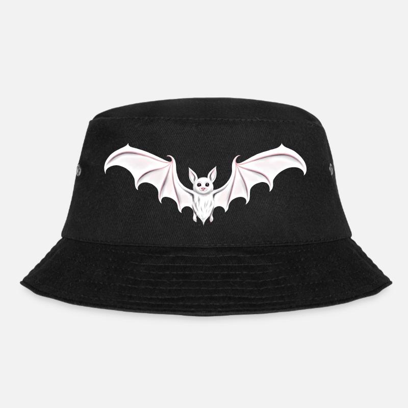 Fledermaus white bat goth - Bucket Hat - Schwarz