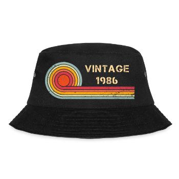 Vintage 1986 Geburtstag Retro Design - Bucket Hat - Schwarz - Vorne - Lela (165cm)
