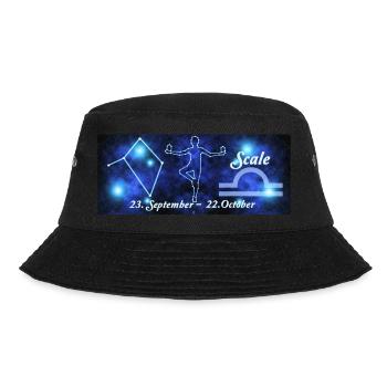 Sternzeichen Waage, Sternenbild, Astrologie - Bucket Hat - Schwarz - Vorne - Lela (165cm)