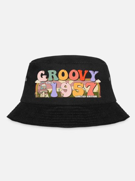 Groovy seit 1957 Retro Hippie 66. Geburtstag - Bucket Hat - Schwarz