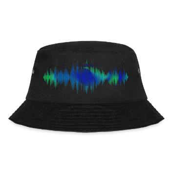 Sound Waves Music Wave Vintage Retro DJ Heart Disc - Bucket Hat - black - Front - Lela (165cm)