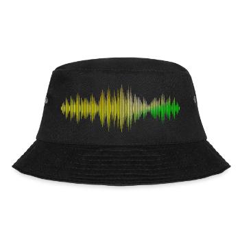 Sound Waves Music Wave Vintage Retro DJ Heart Disc - Bucket Hat - black - Front - Lela (165cm)