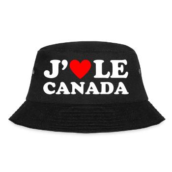 I love Canada Canadian red heart gift - Bucket Hat - black - Front - Lela (165cm)
