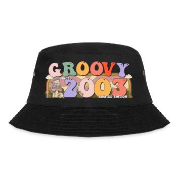 Groovy seit 2003 Retro Hippie 20. Geburtstag - Bucket Hat - Schwarz - Vorne - Lela (165cm)