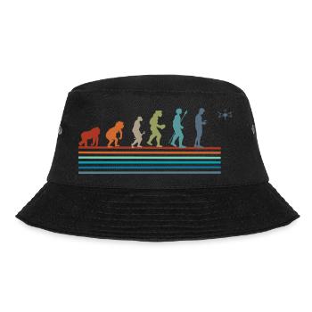 Vintage-Retro-Evolution-Drohne - Bucket Hat - Schwarz - Vorne - Lela (165cm)