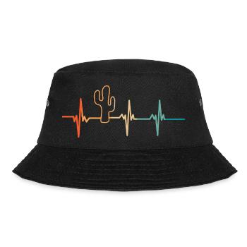 Kaktus-Herzschlag - Bucket Hat - Schwarz - Vorne - Lela (165cm)