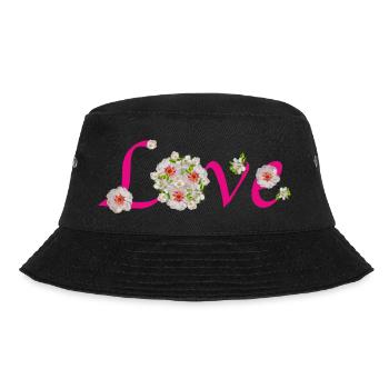 Love Liebe Blüten Frühling Muttertag Karneval - Bucket Hat - Schwarz - Vorne - Lela (165cm)