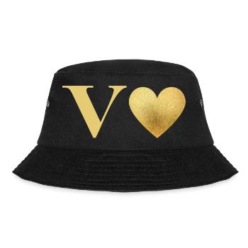 Letter v golden heart - Bucket Hat - black - Front - Lela (165cm)