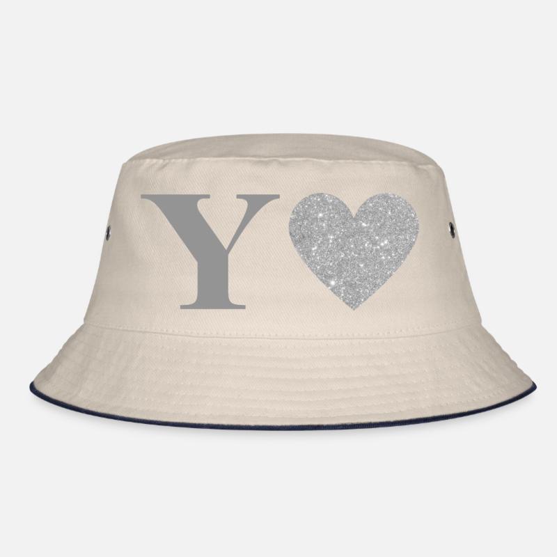 Silberner Herzbuchstabe Bucket Hat