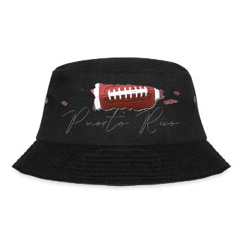 Puerto Rico (USA) | echte Football | Landkarte Sct - Bucket Hat - Schwarz - Vorne - Lela (165cm)