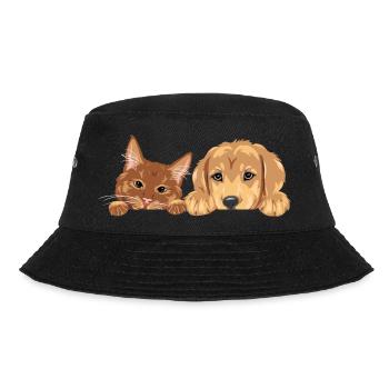 Chat roux et chien chiot Golden Retriever - Bob - noir - Devant - Lela (165cm)