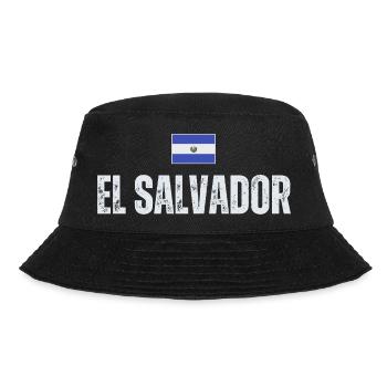 Flagge von El Salvador, ich liebe El Salvador - Bucket Hat - Schwarz - Vorne - Lela (165cm)