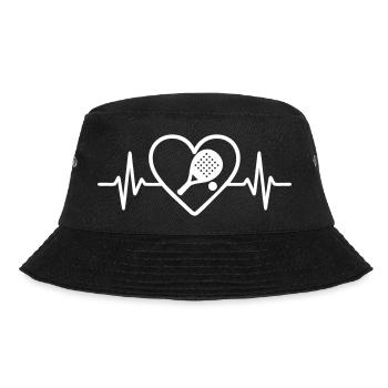 Padel Herz - Bucket Hat - Schwarz - Vorne - Lela (165cm)