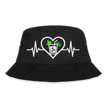 Mojito Heart Aperitif Cocktail - Bucket Hat - black - Front - Lela (165cm)