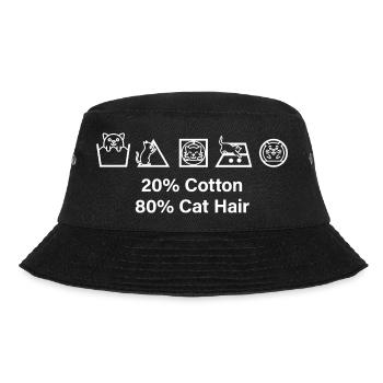 Katze 80% Katzenhaare 20% Baumwolle Miau Katzen - Bucket Hat - Schwarz - Vorne - Lela (165cm)