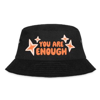You Are Enough Self Love Motivational Quote - Bucket Hat - black - Front - Lela (165cm)