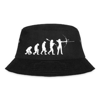 Evolution der Bogenschießfrau Bogenjägerin Sportgeschenk - Bucket Hat - Schwarz - Vorne - Lela (165cm)