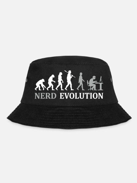 Nerd Evolution – Vom Affen zum PC-Profi - Bucket Hat - Schwarz
