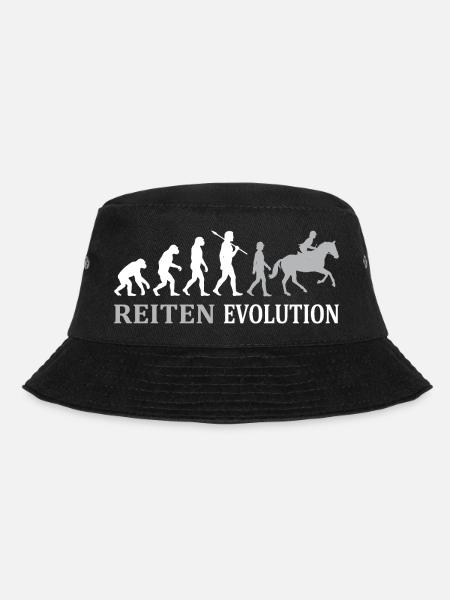 Reiten Evolution – Vom Affen zum Reiter - Bucket Hat - Schwarz