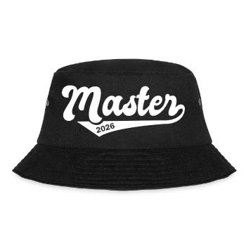 Master Abschluss Promotion Sponsion 2026 - Bucket Hat - Schwarz - Vorne - Lela (165cm)