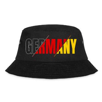 Germany Schriftzug Schwarz Rot Gold Deutschland - Bucket Hat - Schwarz - Vorne - Lela (165cm)